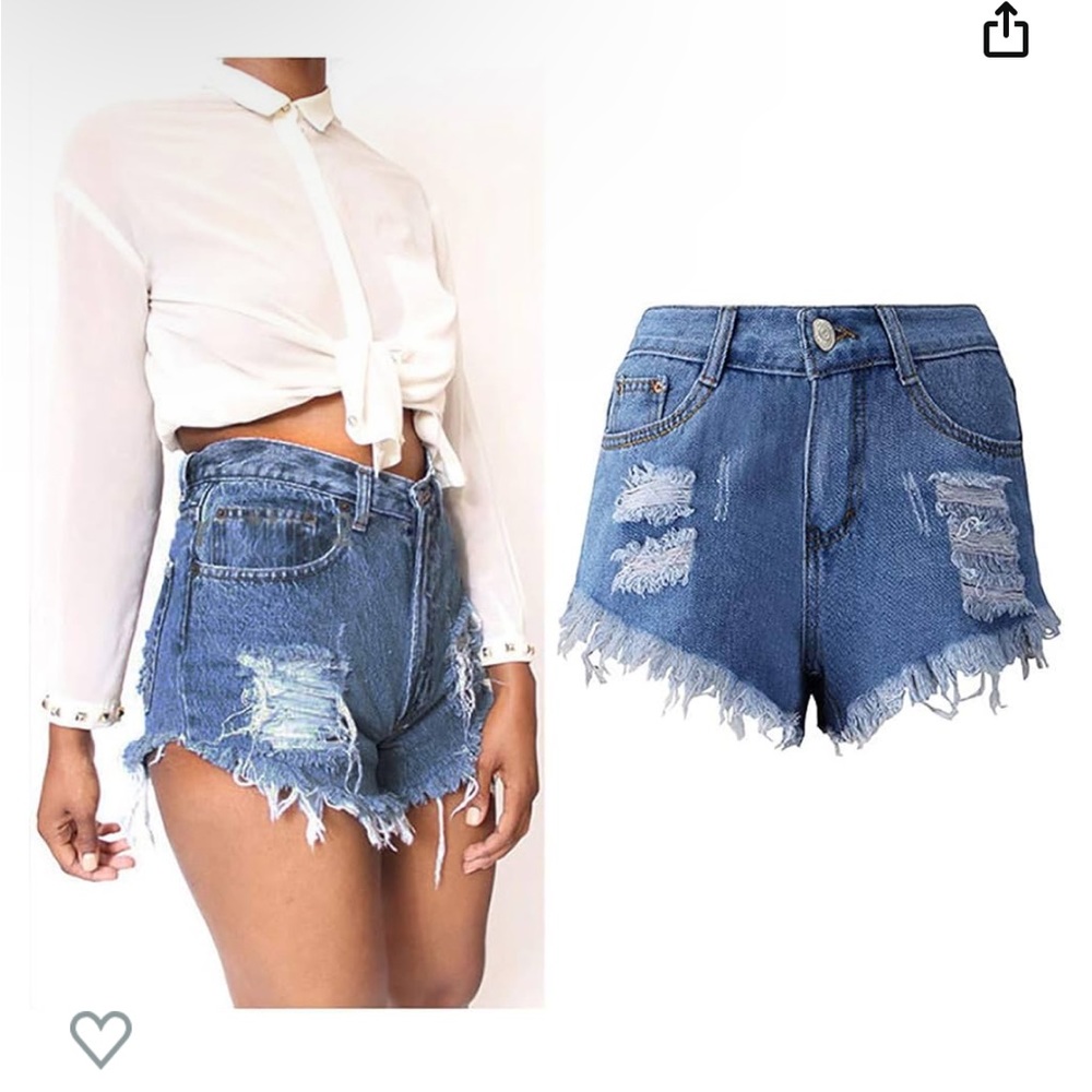 Just USA Navy Blue Edgy Denim Shorts size Small